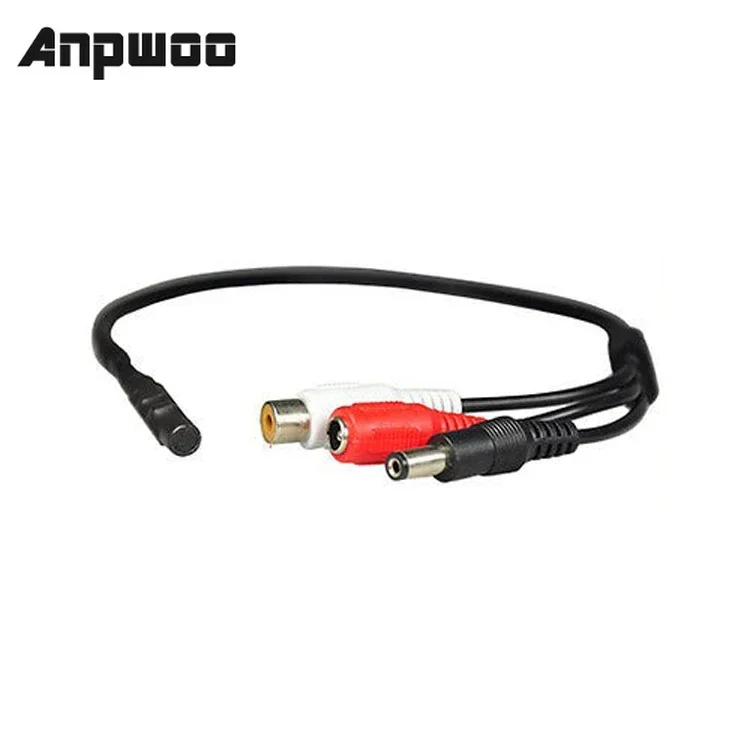 Anpwow-mini microfone para cctv, câmera, com saída dc, ampla gama, adequado para segurança cctv, dvr