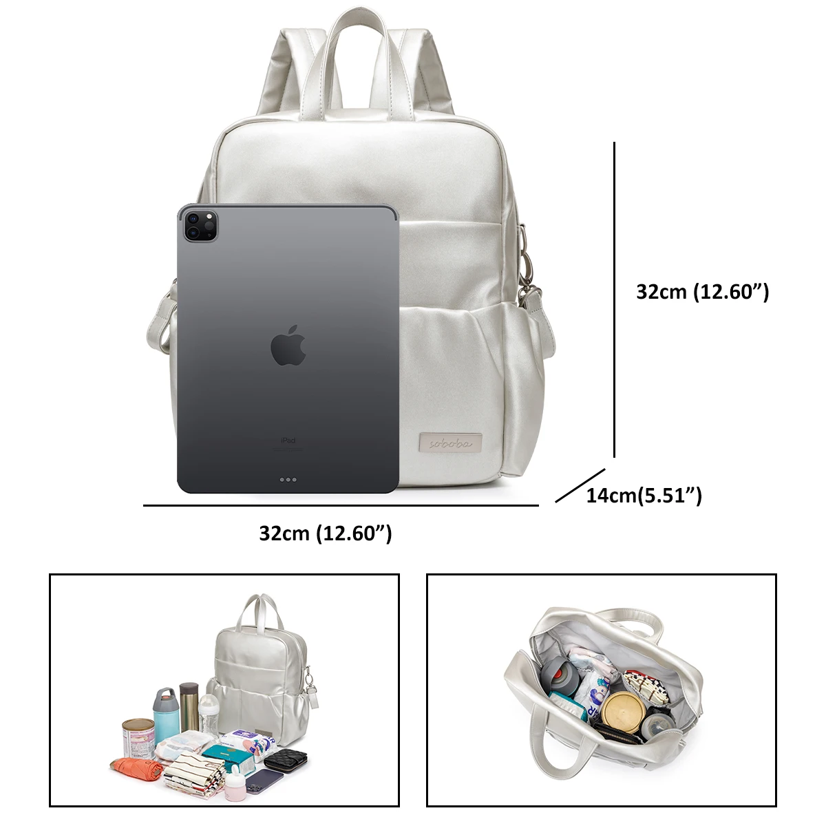 حقيبة حفاضات لحديثي الولادة ، سعة كبيرة ، مقاومة للماء ، صلبة ، بحزامتين ، تصميم جديد #3