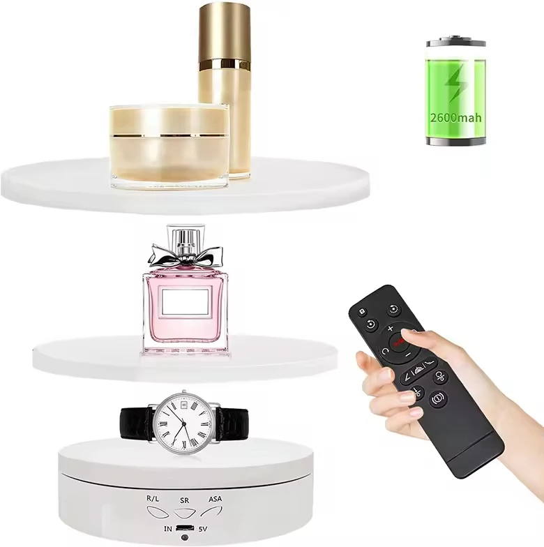 

3 in 1 Smart Electric Rotating Visualizer 360 Degree Turntable USB Charge Display Stand for Video Photograph Studio Shooting