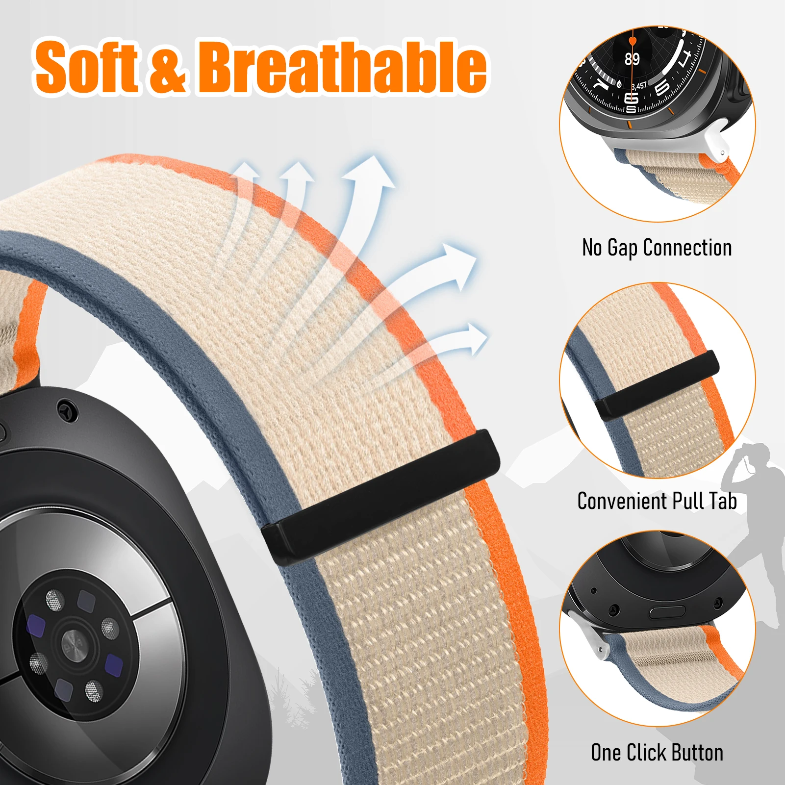 Trail Loop For samsung watch 7 ultra band 47mm Accessories Sport Nylon Bracelet correa For samsung galaxy watch 7 ultra strap