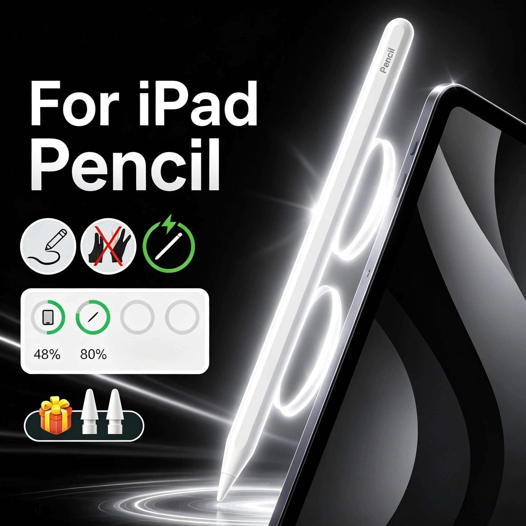Pencil for Apple IPad 10th 9th 8th 7th Gen A16 Pro 13 M4 Touch Pen Magnetic Attachment for IPad Pen Palm Rejection Stylus Pen