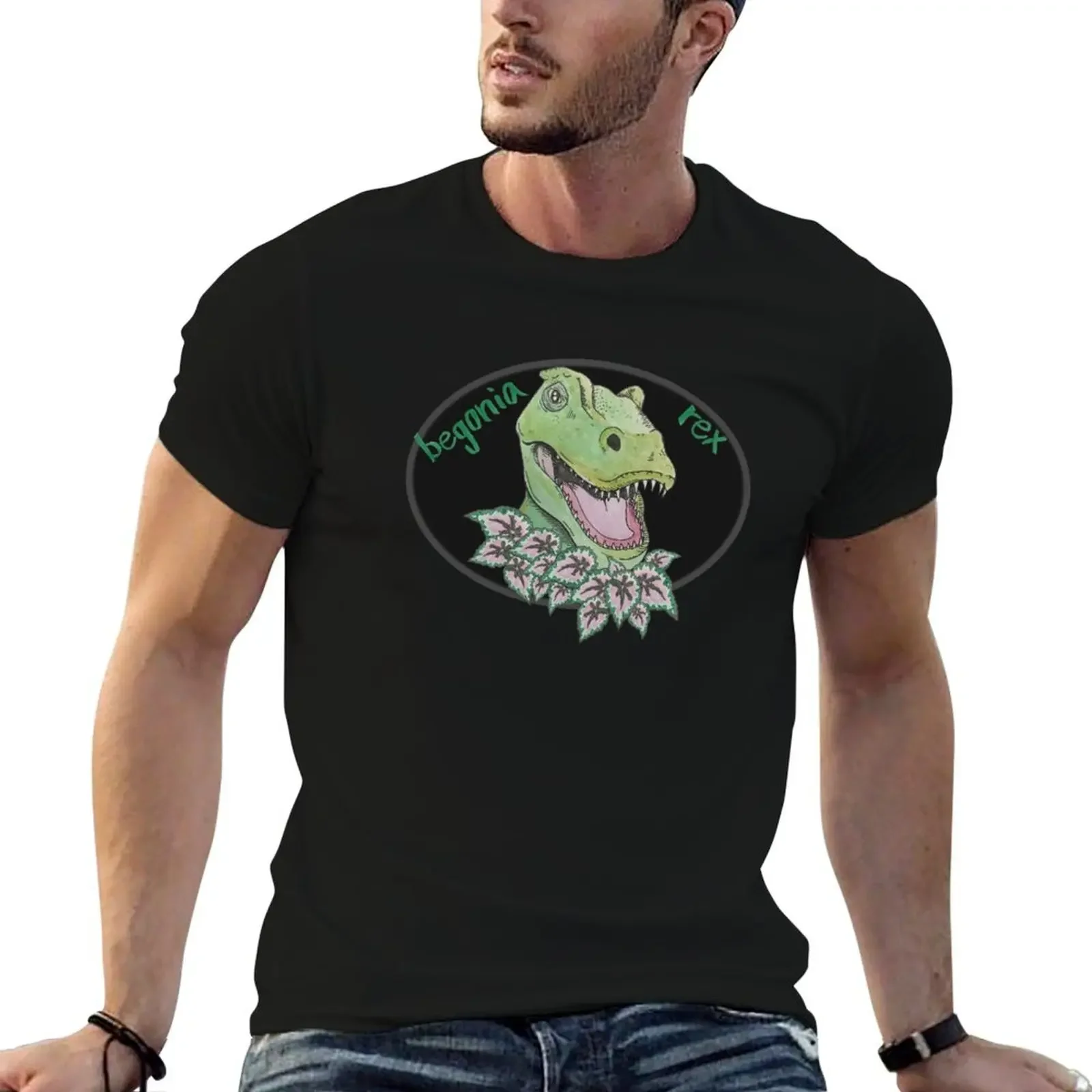 T rex begonia T-Shirt blue archive man t shirt graphics funny t shirts for men