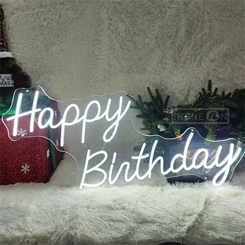 Happy Birthday Neon Signs for Wall Decor, LED Light Up Signs, Birthday Lighting for Home Decor, Personalized Birthday Gift