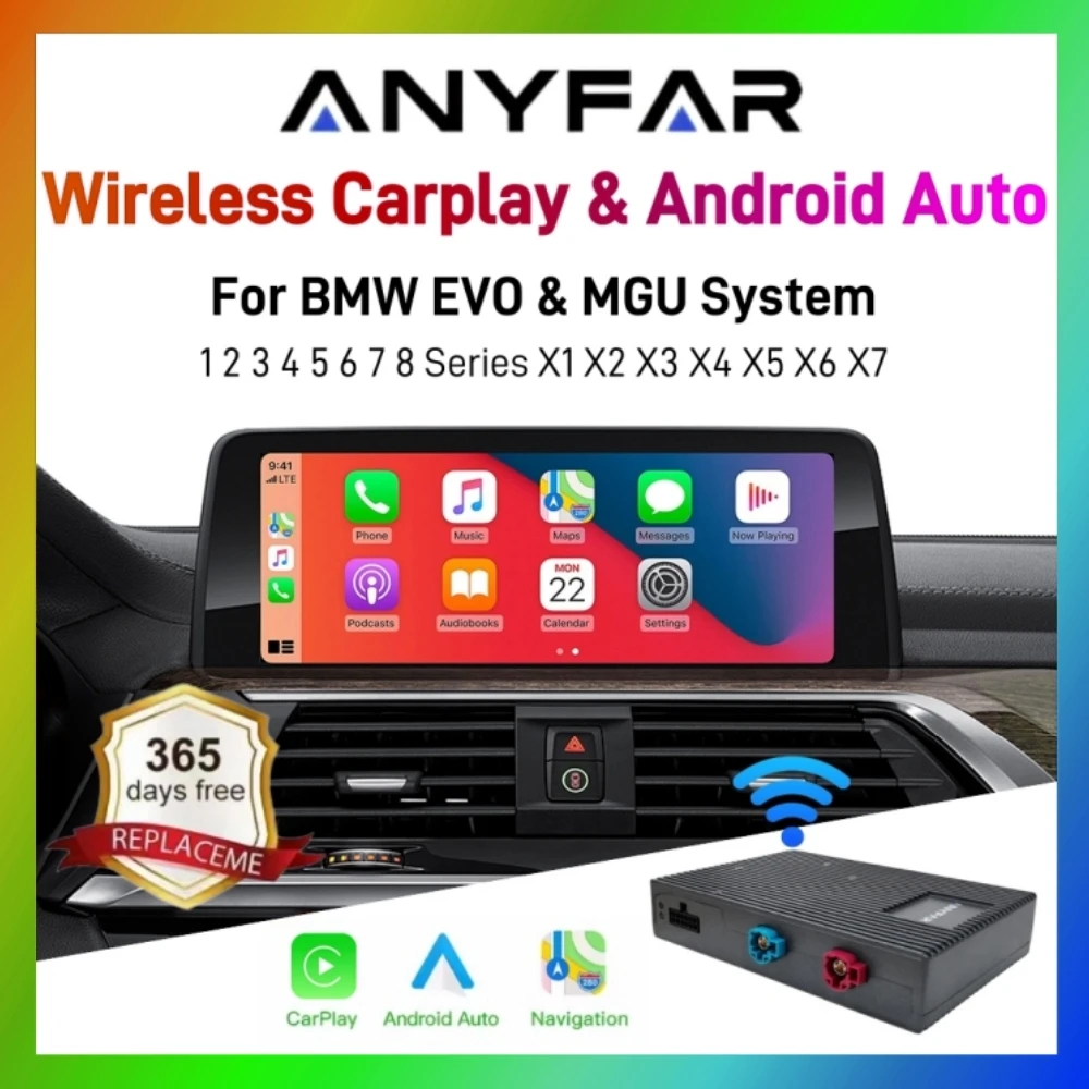 

Беспроводной CarPlay Android Auto для BMW 1 2 3 4 5 6 7 серии F10 F11 F07 F01 F02 F03 F04 EVO ID5 ID6 ID7 Система G02 G05 G08 G30