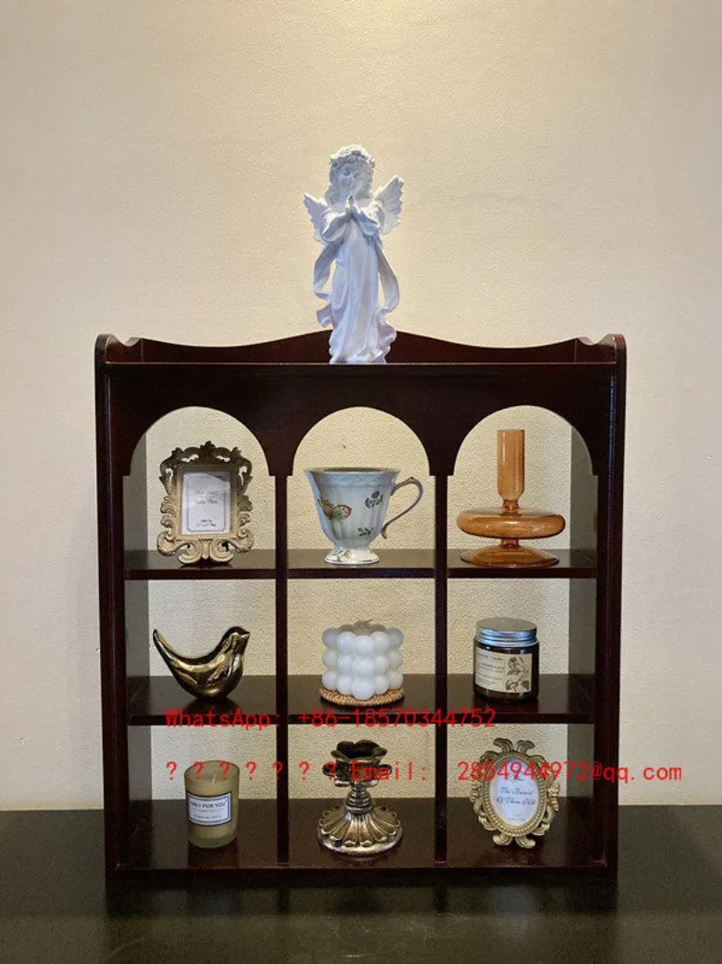 

Retro Rubber Wood Coffee Cup Holder Figure Display Stand