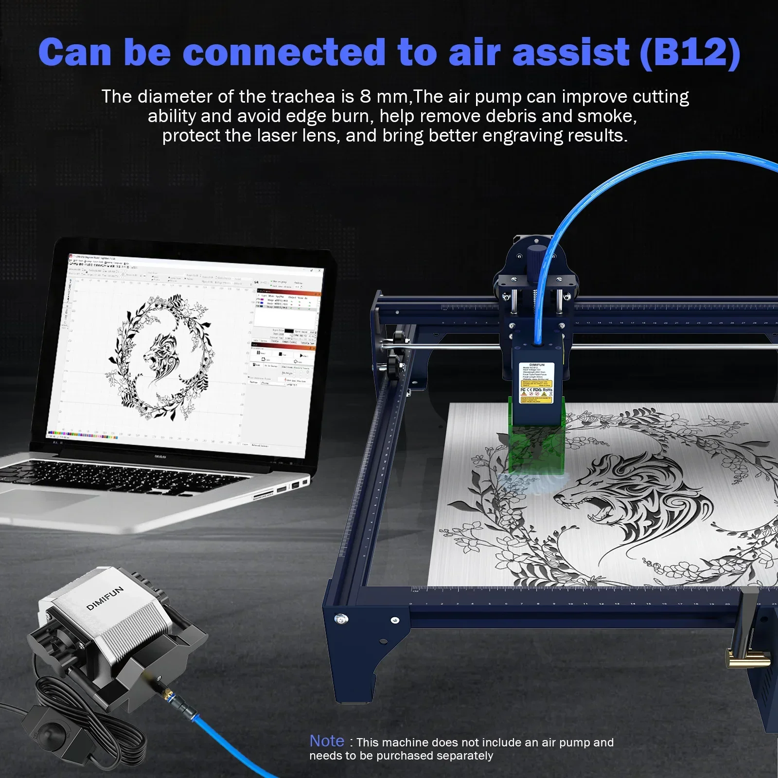 DIMIFUN 6W/12W Laser Head - High Power Upgrade, Fast Engraving and Cutting, CNC Machine, Fast Delivery