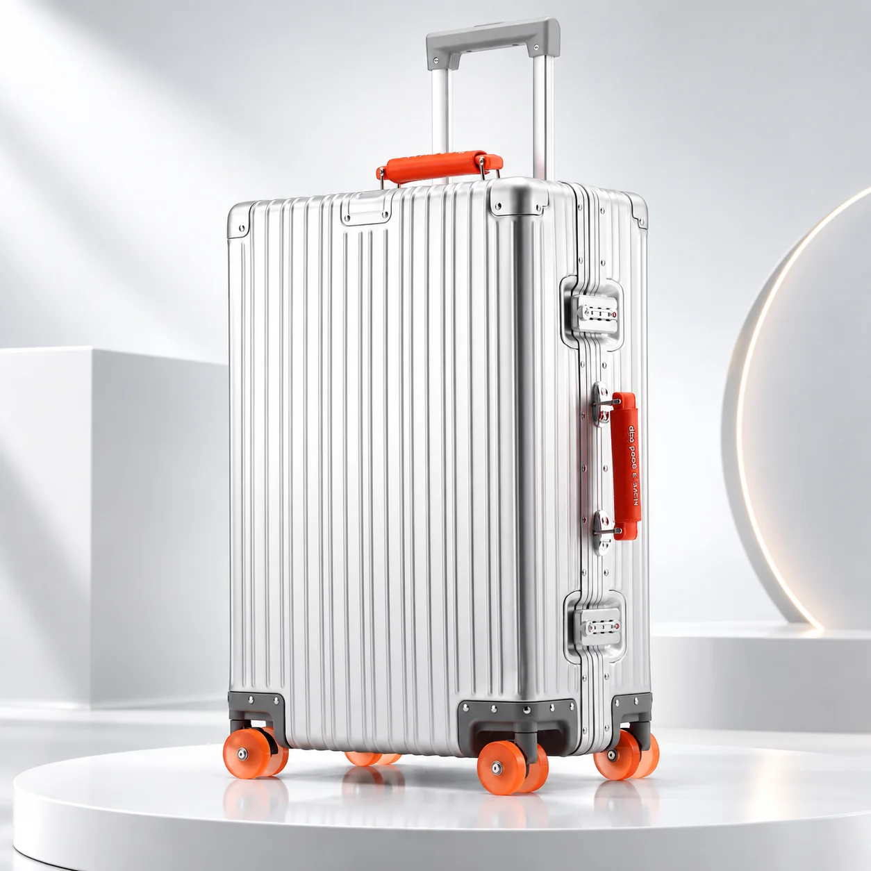 Bunnyfly Aluminum Frame Luggage with TSA Locks, Orange Spinner Wheels & Reinforced Hard Shell