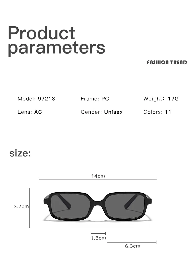 Neue Vintage Quadratische Sonnenbrille für Damen und Herren Marken-Rechteck-Sonnenbrille Ovale Brillen für Männer und Frauen – Detail 6