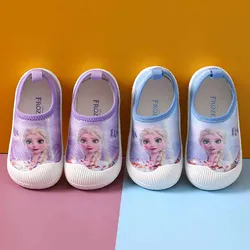 Disney Princess Elsa  Spring Autumn Children's Kindergarten Indoor Shoes Soft Soled Girls' Walking Shoes Baby Kid's Casual Shoes