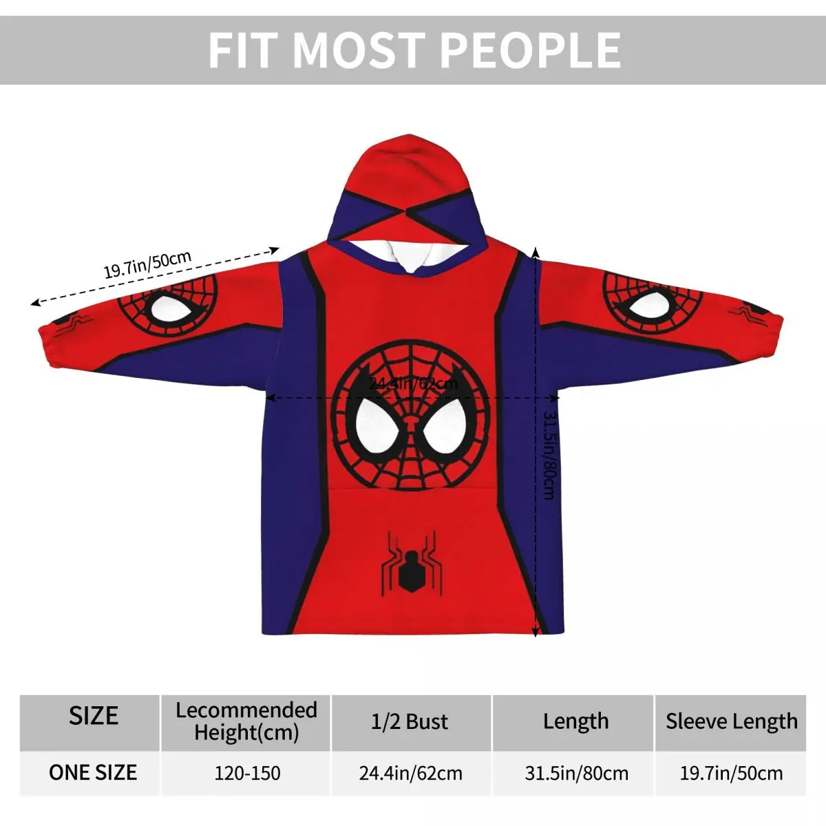 スパイダーマン スパイダーマン ブランケット パーカー 子供用 ウェアラブル ロンパース ブランケット 暖かいパジャマ ポケット付き