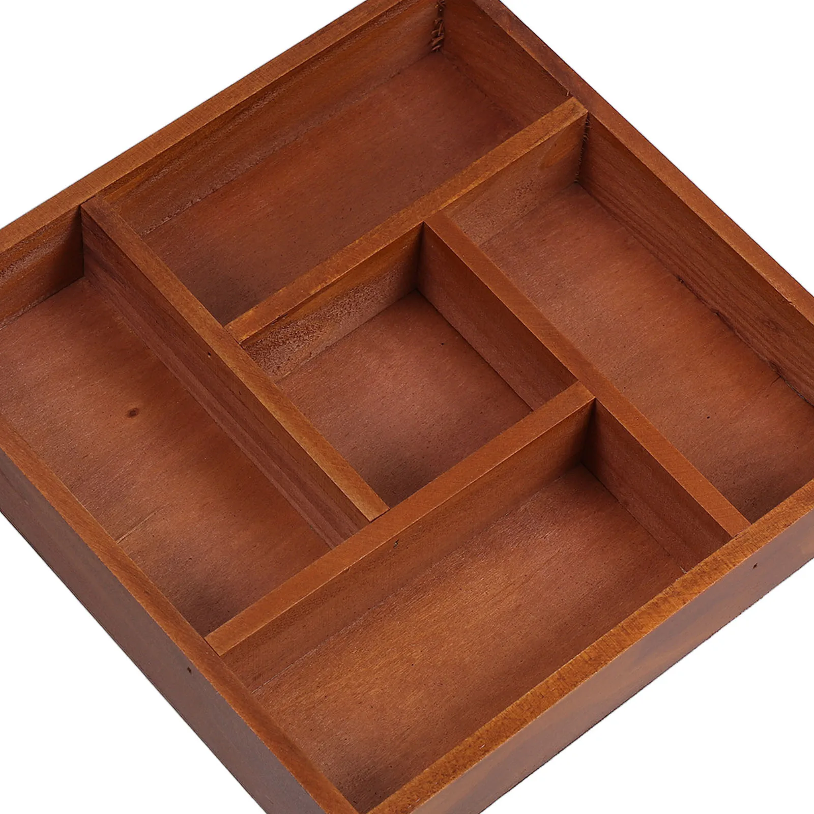 منظم درج خشبي عتيق، صندوق تخزين متعدد الاستخدامات، هيكل خشبي لمستحضرات التجميل والمجوهرات، منظمة العناصر الصغيرة #5