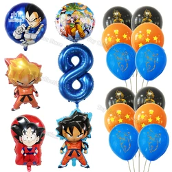 1set Dragoned Ball Z Foil Latex Ballon Kids Favor Birthday Gift Party Supplies 18in Round 32in Number Helium Globos Party Decor