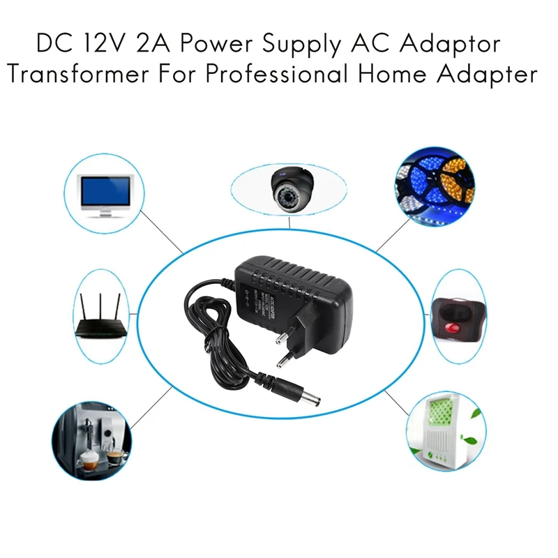 12 فولت 2A 24 واط محول التيار الكهربائي محول ل 5050 3528 Led قطاع ضوء الاتحاد الأوروبي Plug-PZZW
