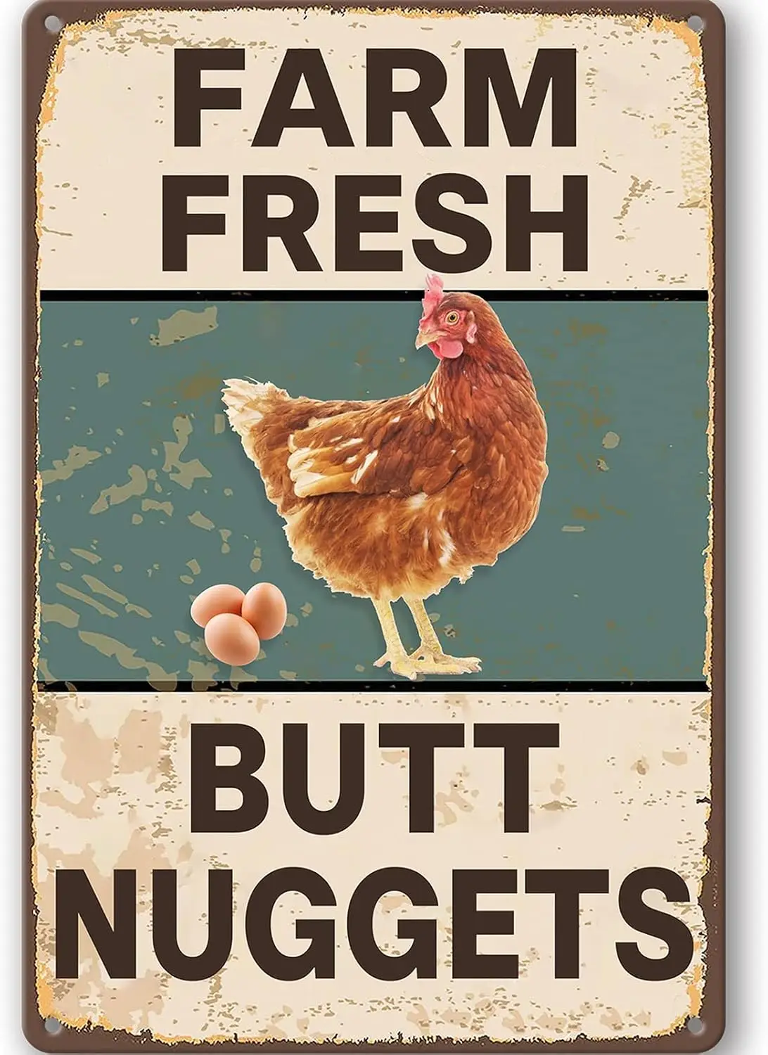 Vintage Metal Tin Sign 8×12 inches Chicken Coop Wall Decor Farm Yard Home Garden Funny Farmhouse Decoration
