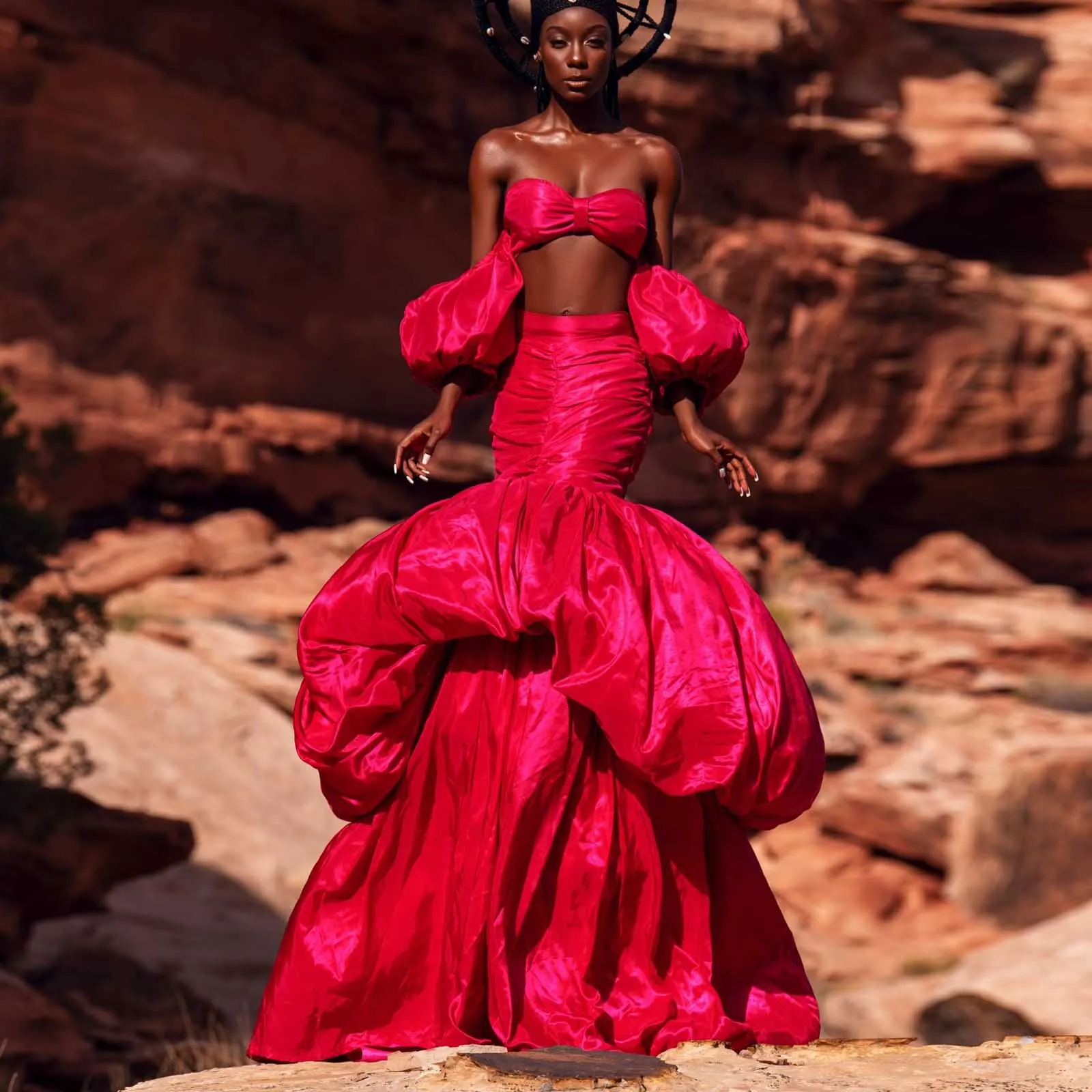 

Роскошная фуксиевая юбка макси с драпировкой и оборками, асимметричная, для вечеринок и торжественных мероприятий, женская, шелковистая, фасон «рыбий хвост», на заказ