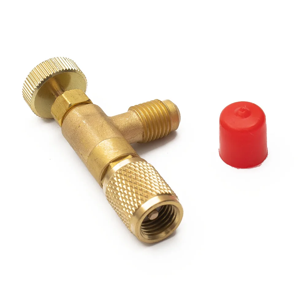 1 PC Air-conditioning Fluoride Safety Valve Refrigeration Adapter Anti-Air Leakage CNC Machining Charging Cooling For 1/4\