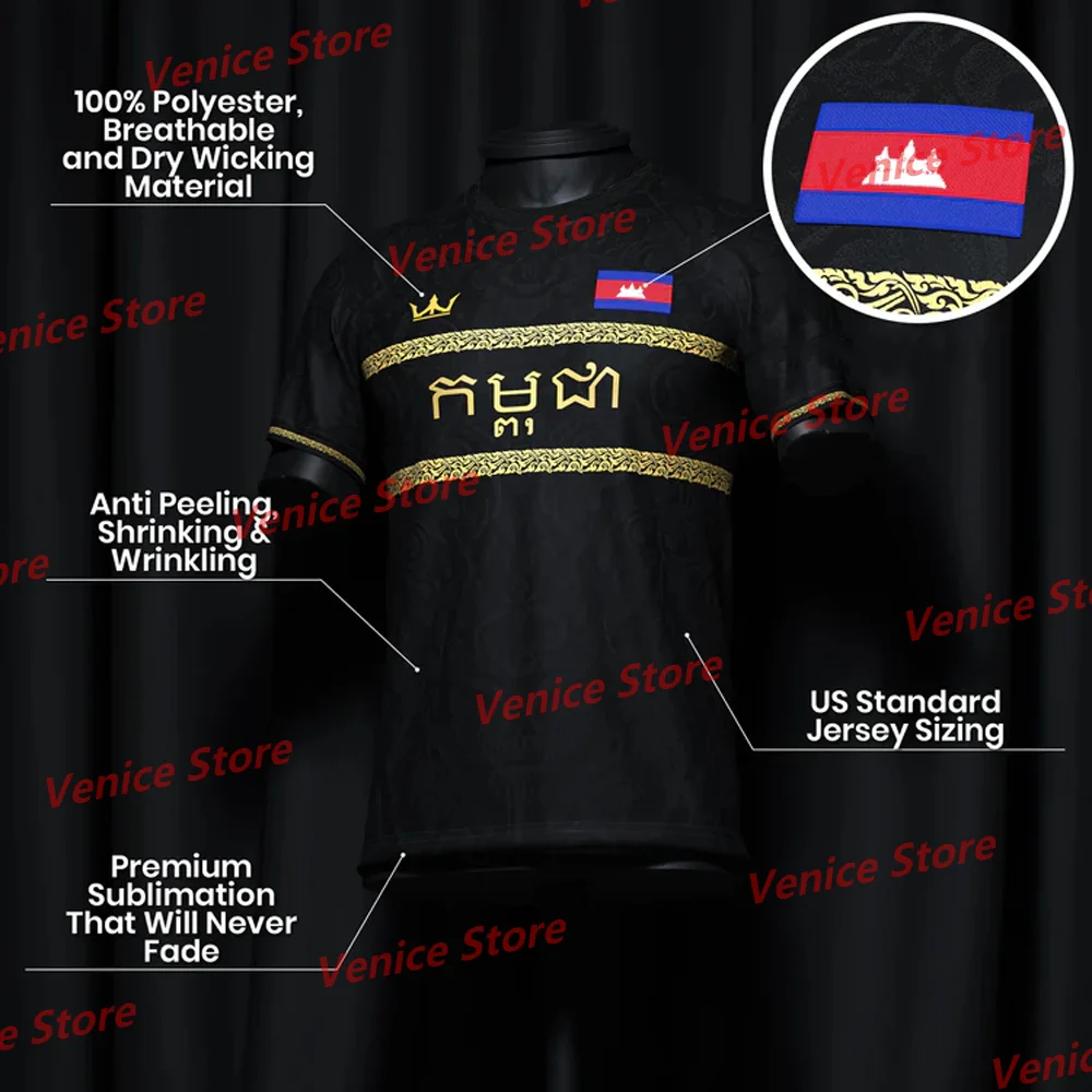 Cambodia Home Limited Classic ChatGPT 2024-25 Custom Football New Arrival Jerseys AI Design National Team Jerseys Adults 3D KIDs