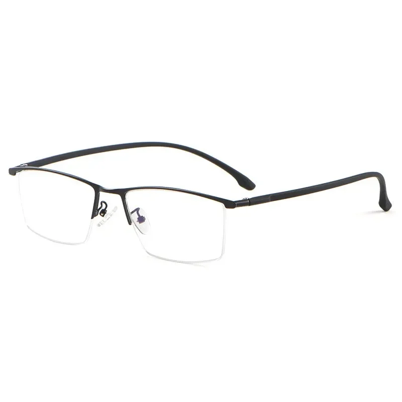 Ultra Light Business Men's Half Frame Fashion TR90 Large Prescription Eyeglasses Customizable Lenses Optical Eyewear 96071