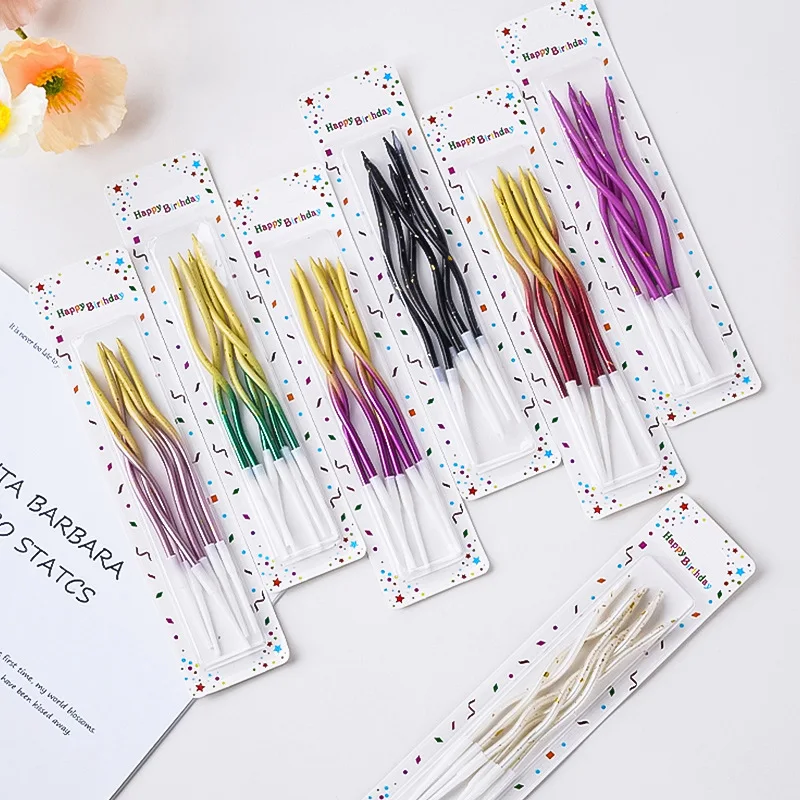 

Curve Gradient Candle Cake Decoration Party Happy Birthday Candle Thread Birthday Candle Cake Decoration