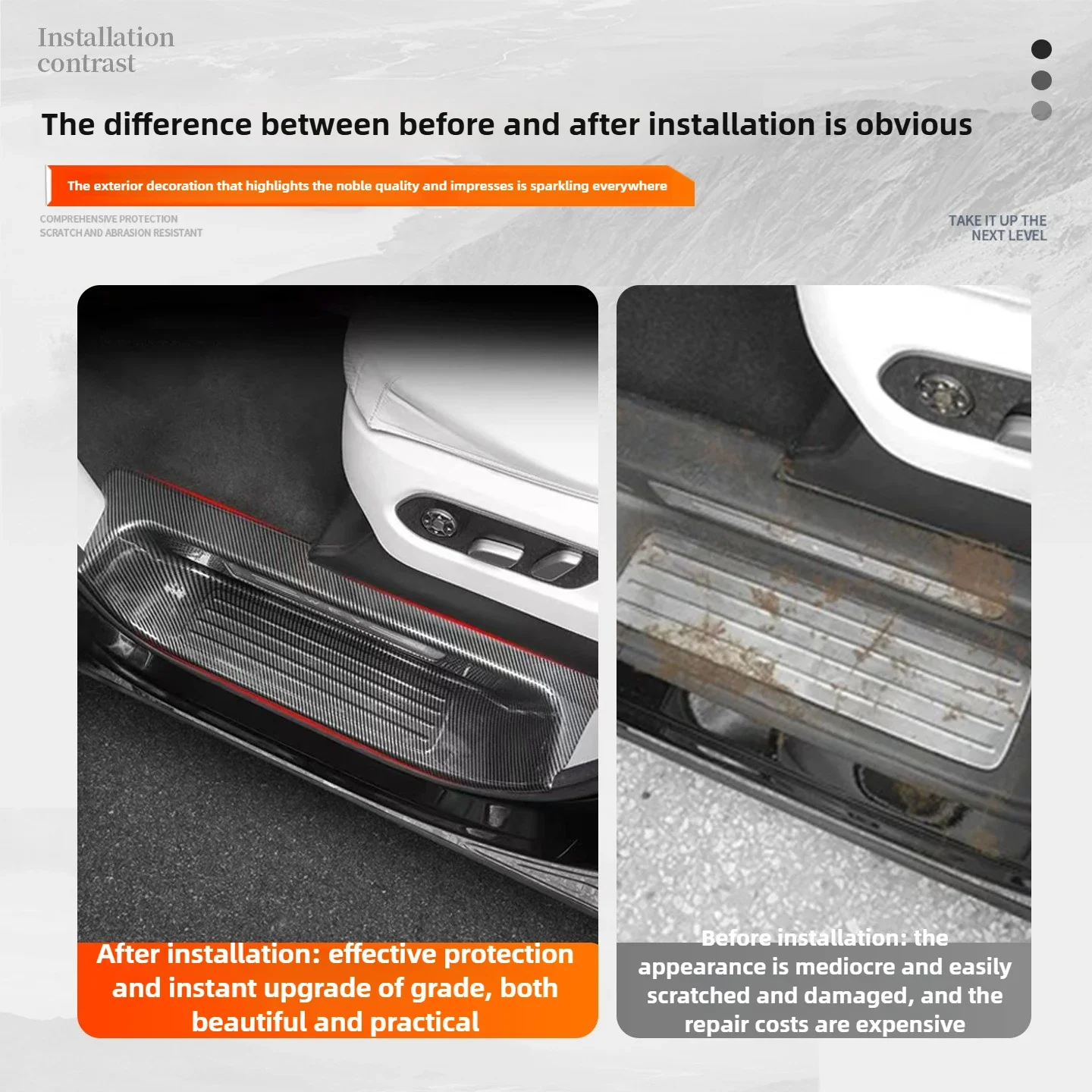 For GWM Wey 80 Internal and external threshold strips welcome pedal protection special protectivestickers for interiordecoration