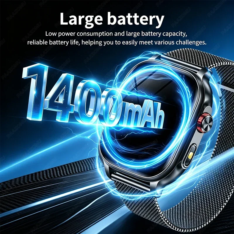 2026 Smart Watch for Women Men Built-in 1400mAh Battery Waterproof Bluetooth Call Capability with 2.01