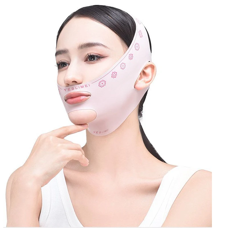 Bande qualifiée ale en V respirante pour les joues, masque facial fin, double ruisseau, ligne en V, bandage saillant, anti-déformable