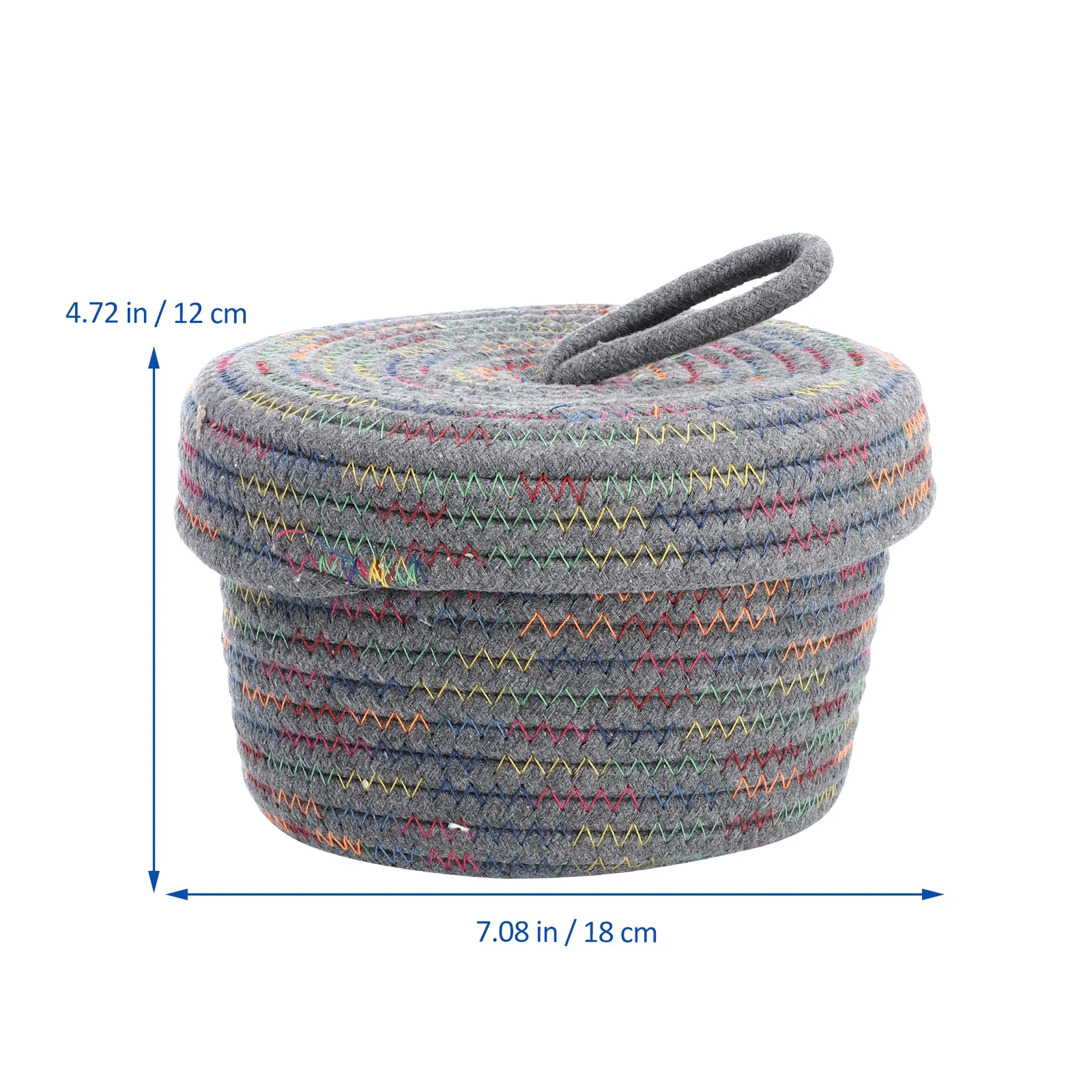 

Basket Storage Box with Lid Small Extra Large Wicker Grey Cotton Rope Woven Bins