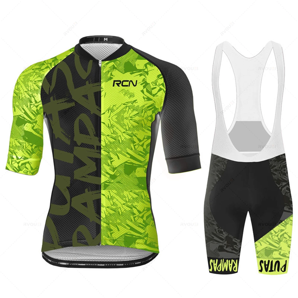 2023 Rcn Cycling Jersey Sets Summer Short Sleeve Bicycle Breathable Men\'s MTB Bike Clothing Maillot Ropa Ciclismo Uniform Suit