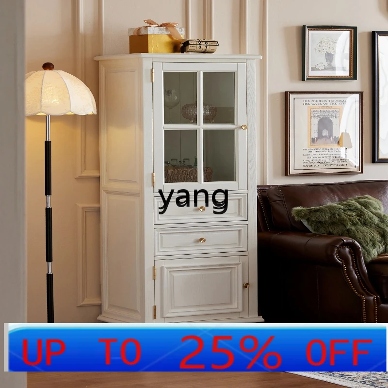 

LH American all-solid wood wine cabinet French light luxury living room locker