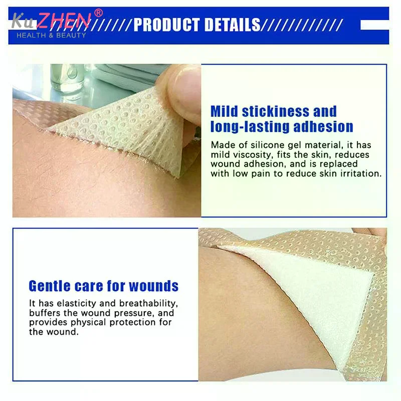 Silicone Gel Foam Adhesive Dressing Wound Dressing Sterile Bedsore Healing Pad Patch Pressure Ulcer Pad For Bedridden Patients