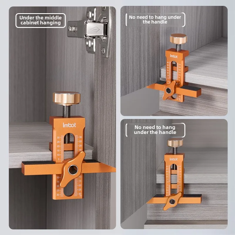 Woodworking Cabinet Door Quick Adjustable Mounting Clamp Closet Door Quick Positioning Clamp 7-40mm Aluminum Alloy Mounting Jig