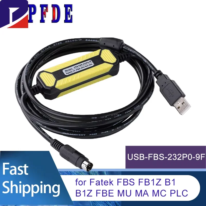 USB-FBS-232P0-9F Adapter for Fatek FBS FB1Z B1 B1Z FBE MU MA MC Series PLC Programming Cable USB to RS232 Data Download Line