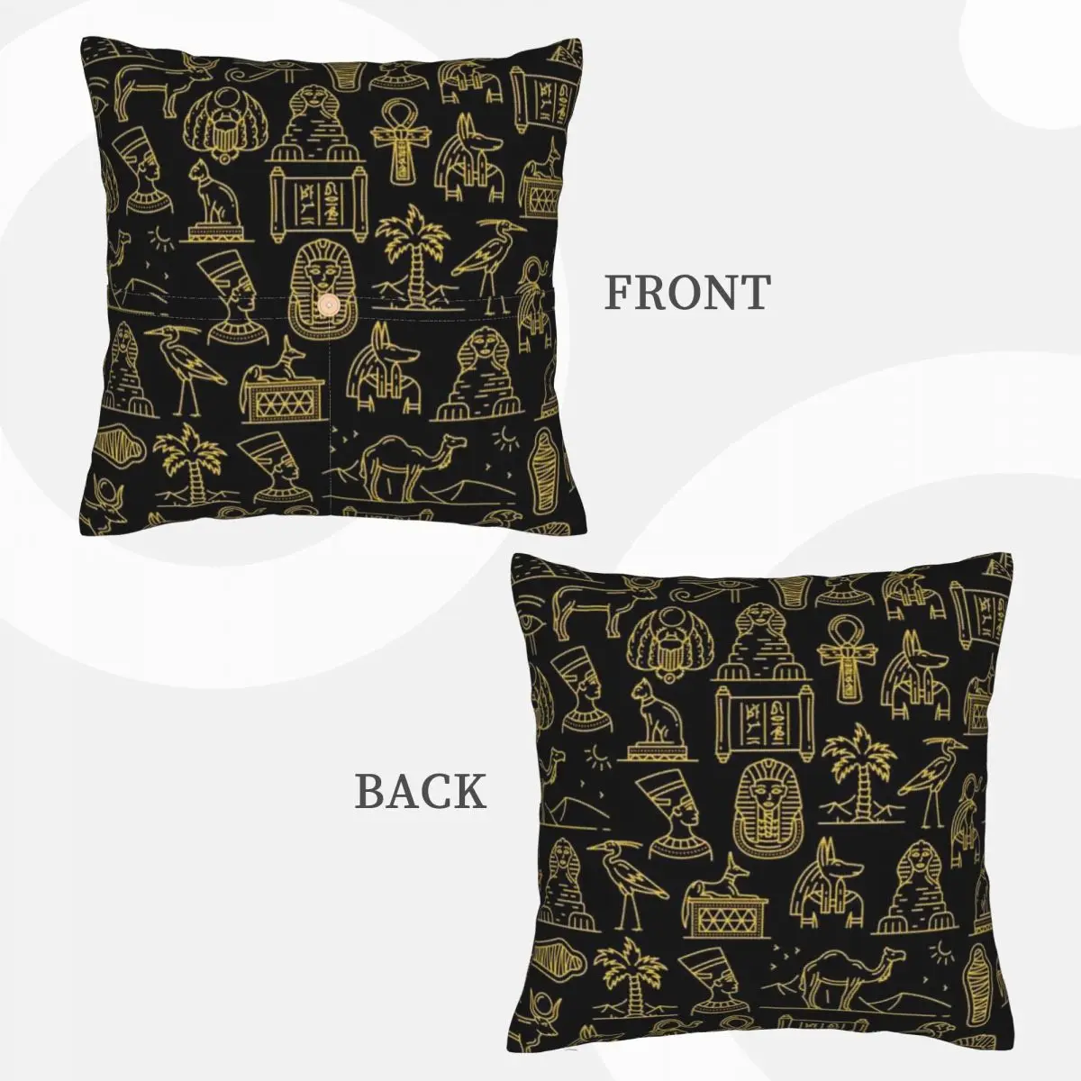 Ancient Egyptian Culture Square Linen Pillowcase Cushion Cover Polyester Decorative Bedroom Home Comfort Throw Pillow