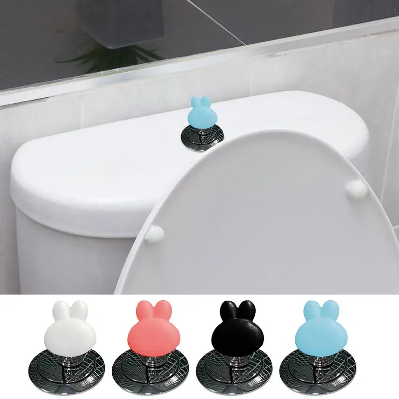 1pc Toilet Button Pusher Helper Rabbit Head Shaped Toilet Press Tool Button Pusher Cabinet Handle for Home Bathroom Accessories