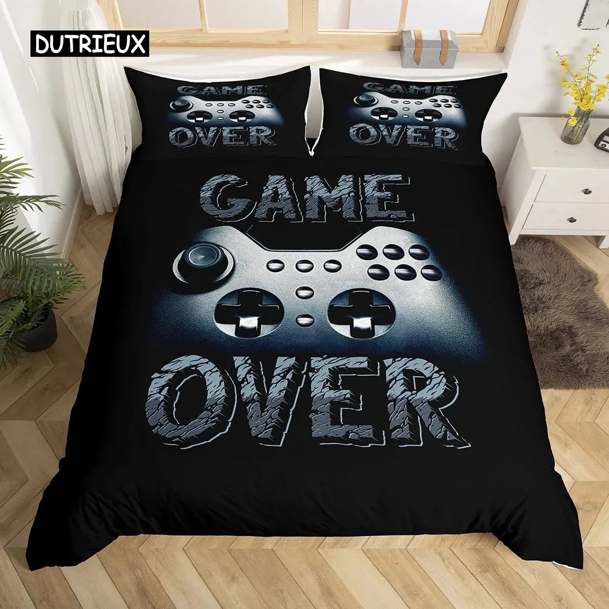 

Gamepad Comforter Cover r Bedding Set Teens Video Duvet for Youth Kids Boys Modern Controller Bedspread