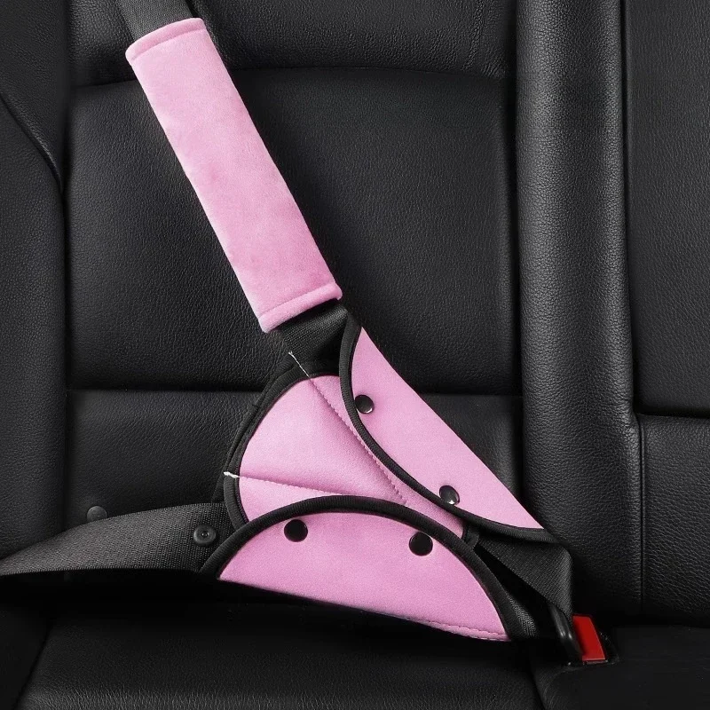 Child Seat Belt Adjustment Holder and Shoulder Protector Set Car Anti Neck Seat Belt Positioner Child Seatbelt for Kids Safety