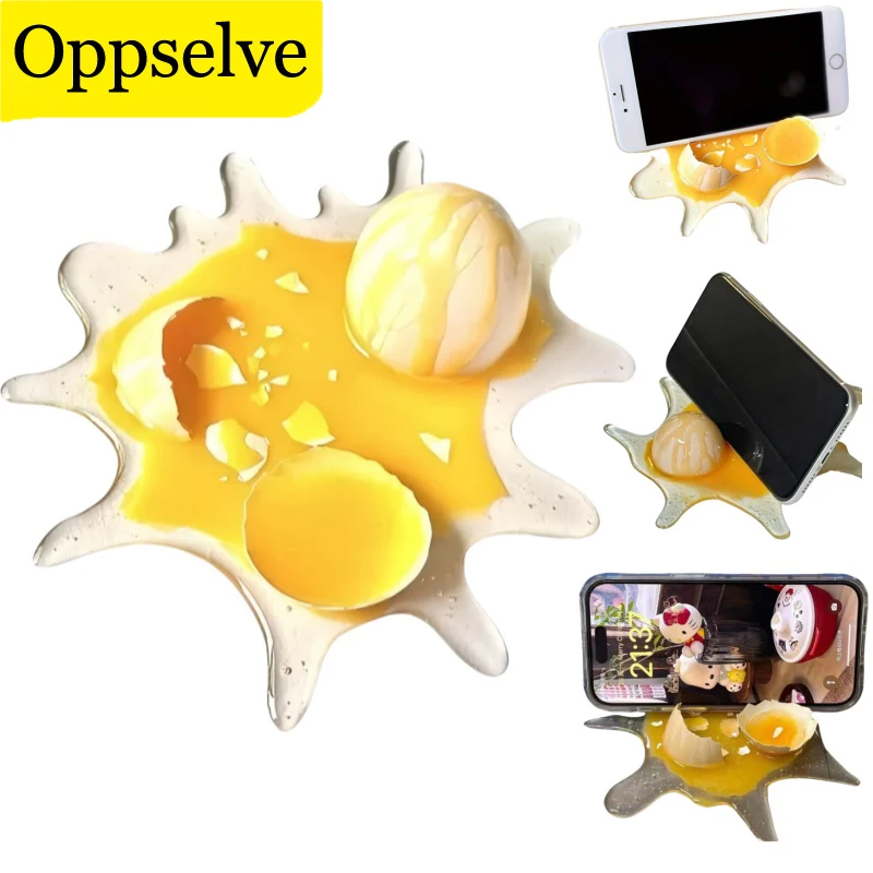 Lightweight Resin Broken Egg Smart Phone Kickstand For iPhone Samsung Galaxy XiaoMi Multi-Purpose Reusable Mobile Phone Holder