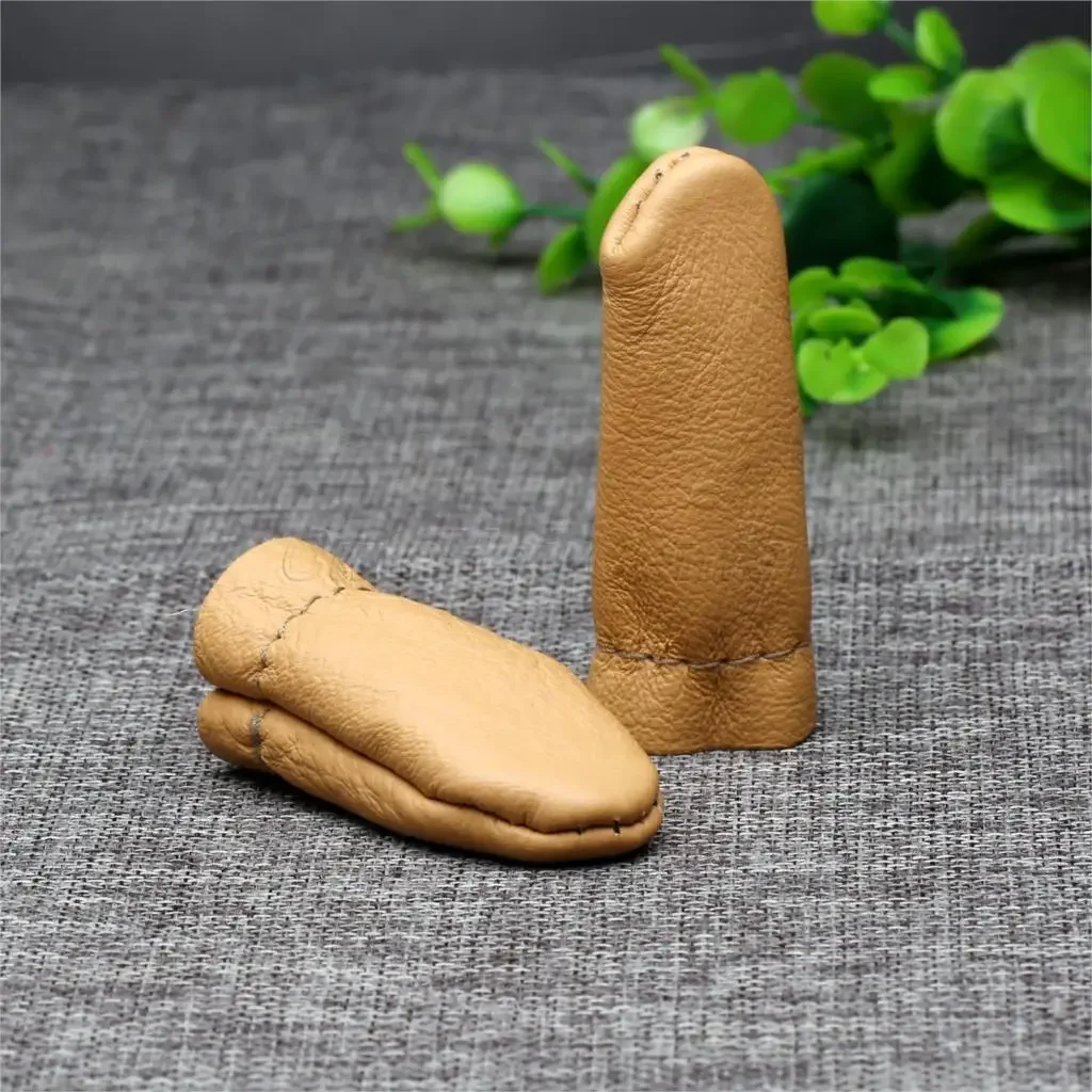 10pcs/5Pairs Thumb Index Thimble Finger Protector Leather Needle Felting Guard Forefinger sleeve Embroidery Needlework Hicello