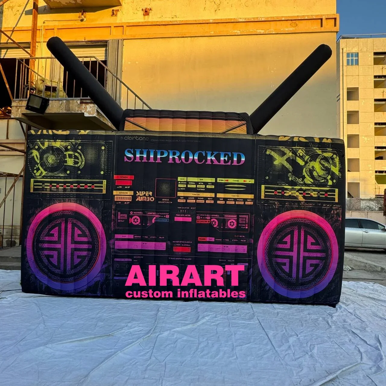 

diy bespoke inflatable boom box machine balloon for stage background decoration,inflatable radio set