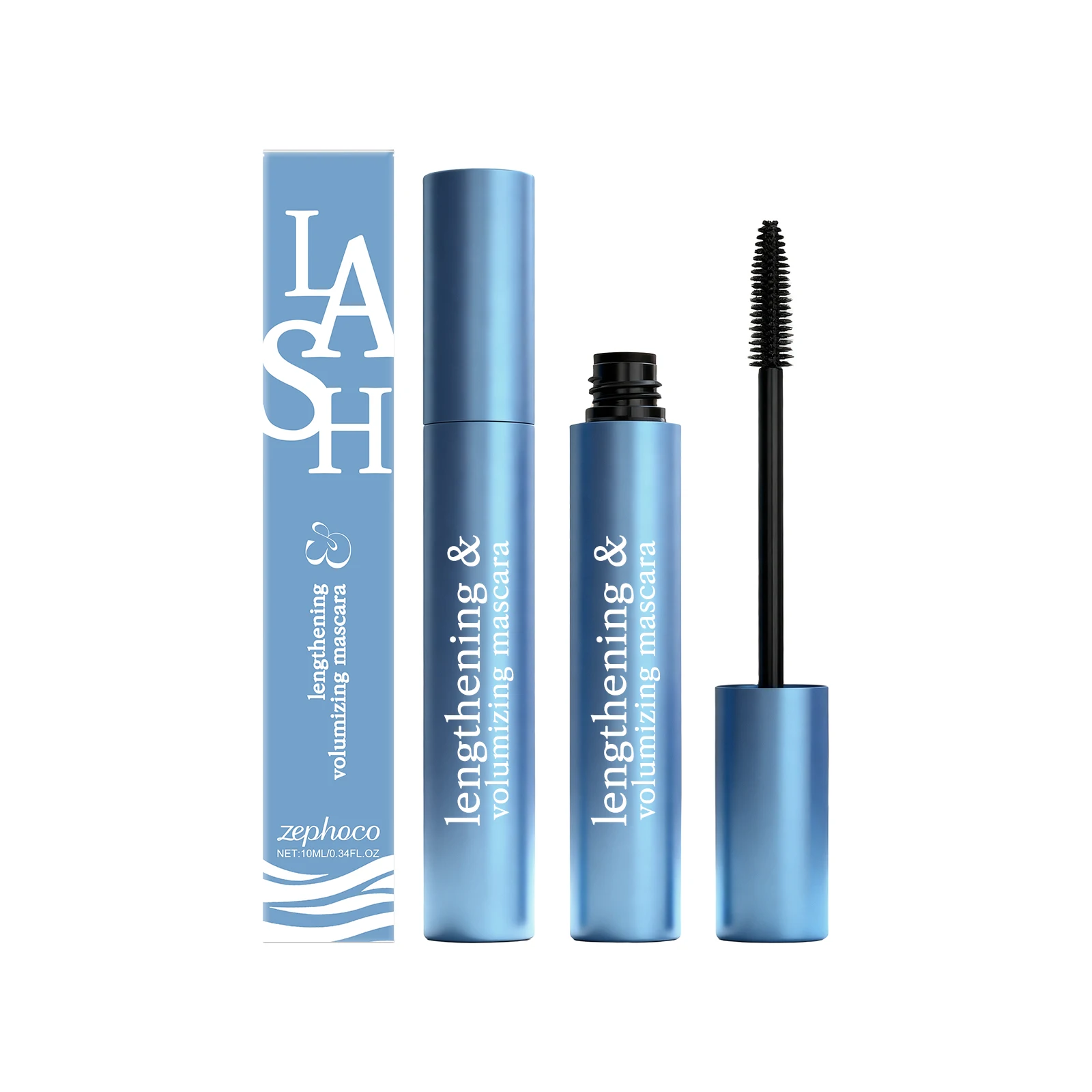 Zephoco Black Curling Waterproof Mascara Volumizing Long Curling Eyelash Anti Smudge Lengthening Fast Drying Eyelashes Cosmetic