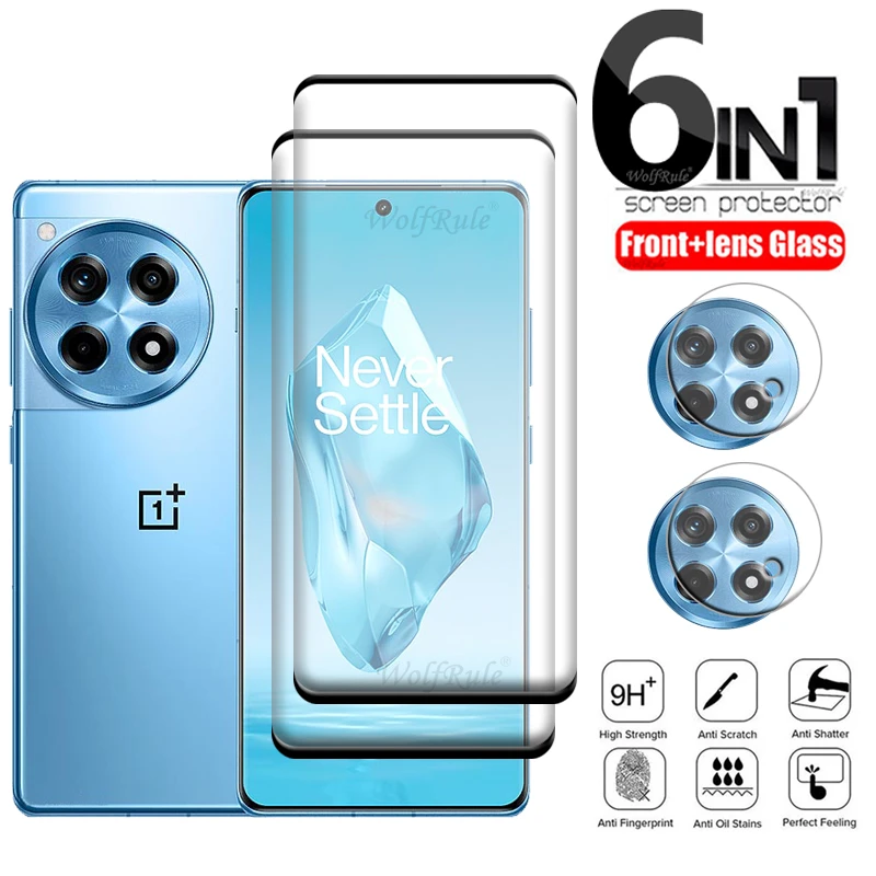 

4-in-1 For Oneplus 12R Glass Oneplus 12R Tempered Glass Phone Film Full Cover Curved 9H Screen Protector Oneplus 12R Lens Glass
