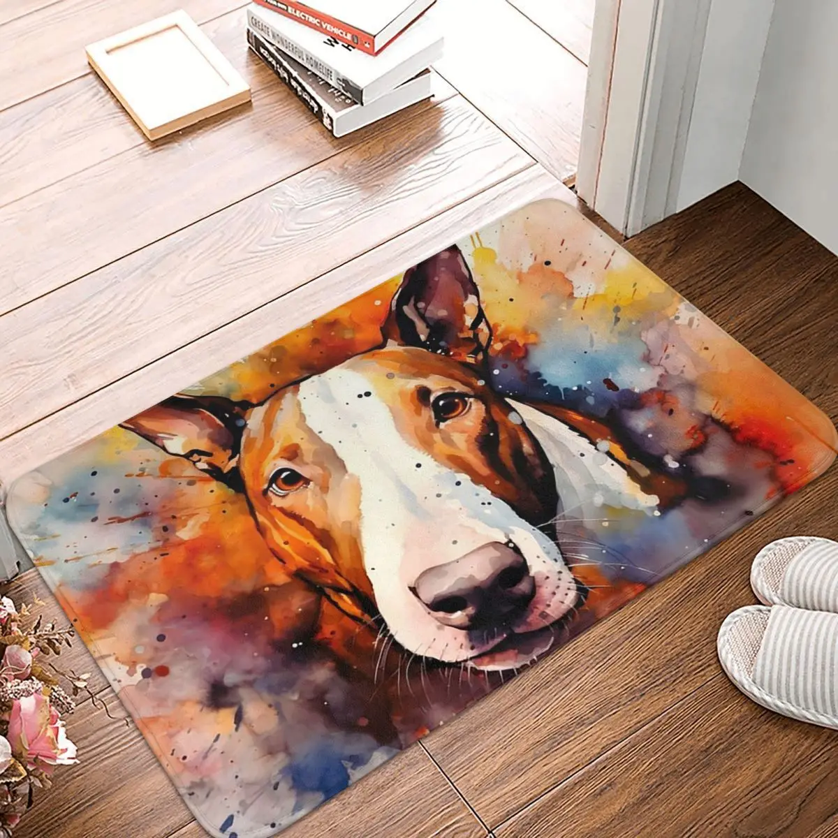 Watercolor Staffordshire Bull Terrier Dog Anti-slip Doormat Floor Mat Carpet Rug for Kitchen Entrance Home Balcony Footpad Mats