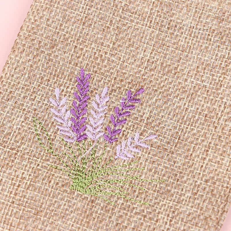 10X14cm Embroidered Printing Lavender Imitation Sacks Wedding Party Small Gift Packaging Bag Home Decor Ornament