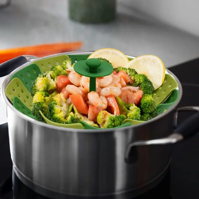 Folding Steamer Basket Food Steamer Basket Steamer Insert Steamer Cookware Kitchen Gadget For Veggie Fish Seafood Cooking