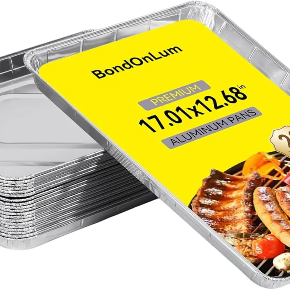 

Half-Size Aluminum Cookie Pans, 20-Pack, 17x13 Disposable Baking Trays for Cooking and Baking