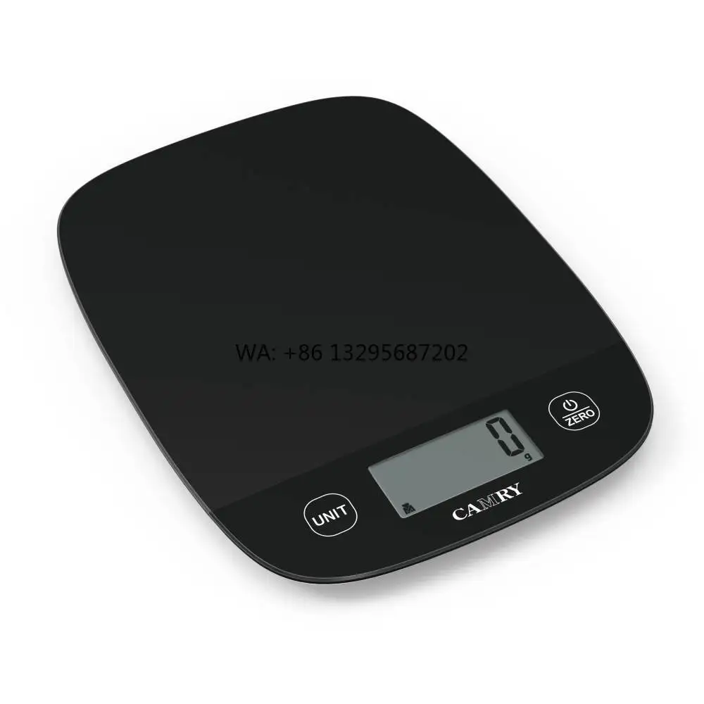 

Camry Compact Digital Kitchen Scale Lightweight Plastic Platform Measures Food Weight in Grams and Ounces for Daily Use