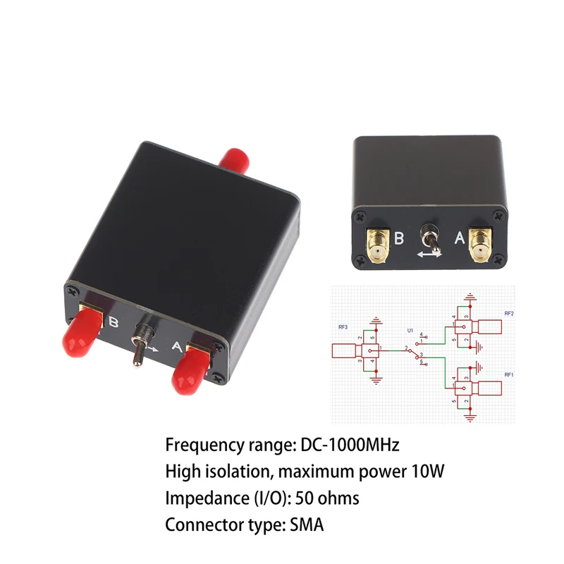 

New Black DC - 1000 Mhz Manual Aantenna Switch RF Switch High Frequency Switch 10W Portable SMA Transceivers Radio Switch