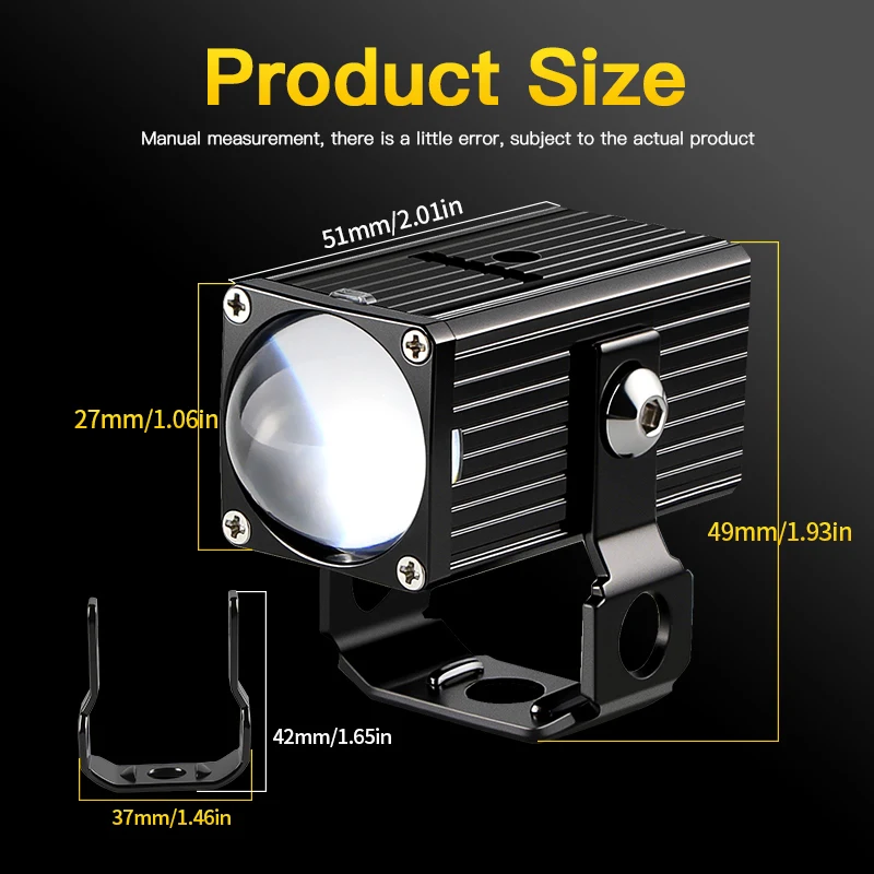 1/2PCS LED Universal Motorcycles Headlight Fog Light UTV ATV Car Truck for Yamaha YZF R6S/YZF R7/Zuma 50 50F 50FX 125 Zuma II 50