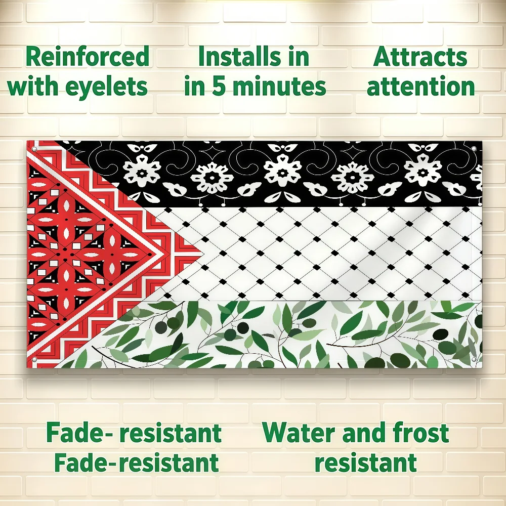 Palestine flag For Room Dorm Camping Picnic Art Style Garage Bar wall Decoration Banner