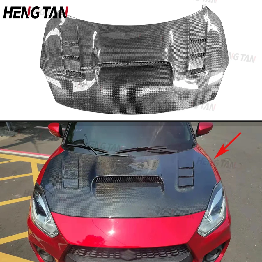 

For Suzuki Swift Sport ZC33S 2017-2022 Carbon Fiber Car Front Bumper Engine Cover Hood Bonnet Vent Parts Upgrade Body kit